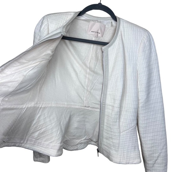 Rebecca Taylor Double Face Jersey Jacket in Cream - Picture 10 of 16